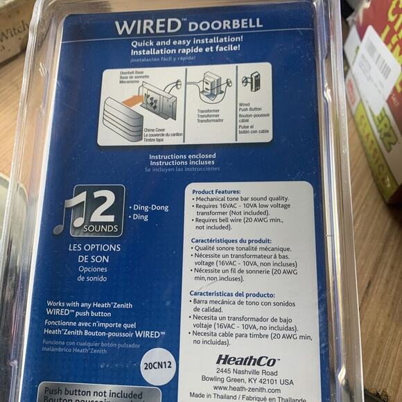 Part SL-2796-03,Heathco Llc,White Molded Cover, Wired Chime, Basic Style, Horizo - Picture 3 of 3